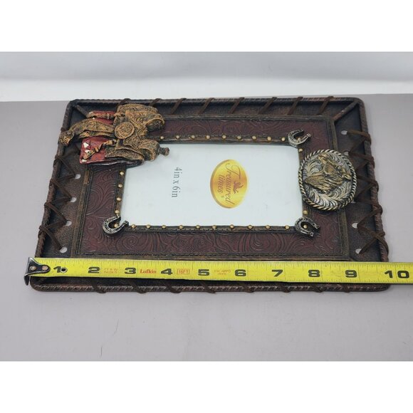 Western Picture Frame4"x6" Decorative‎ Saddle & Horseshoe Design Treasured Times - Picture 11 of 12